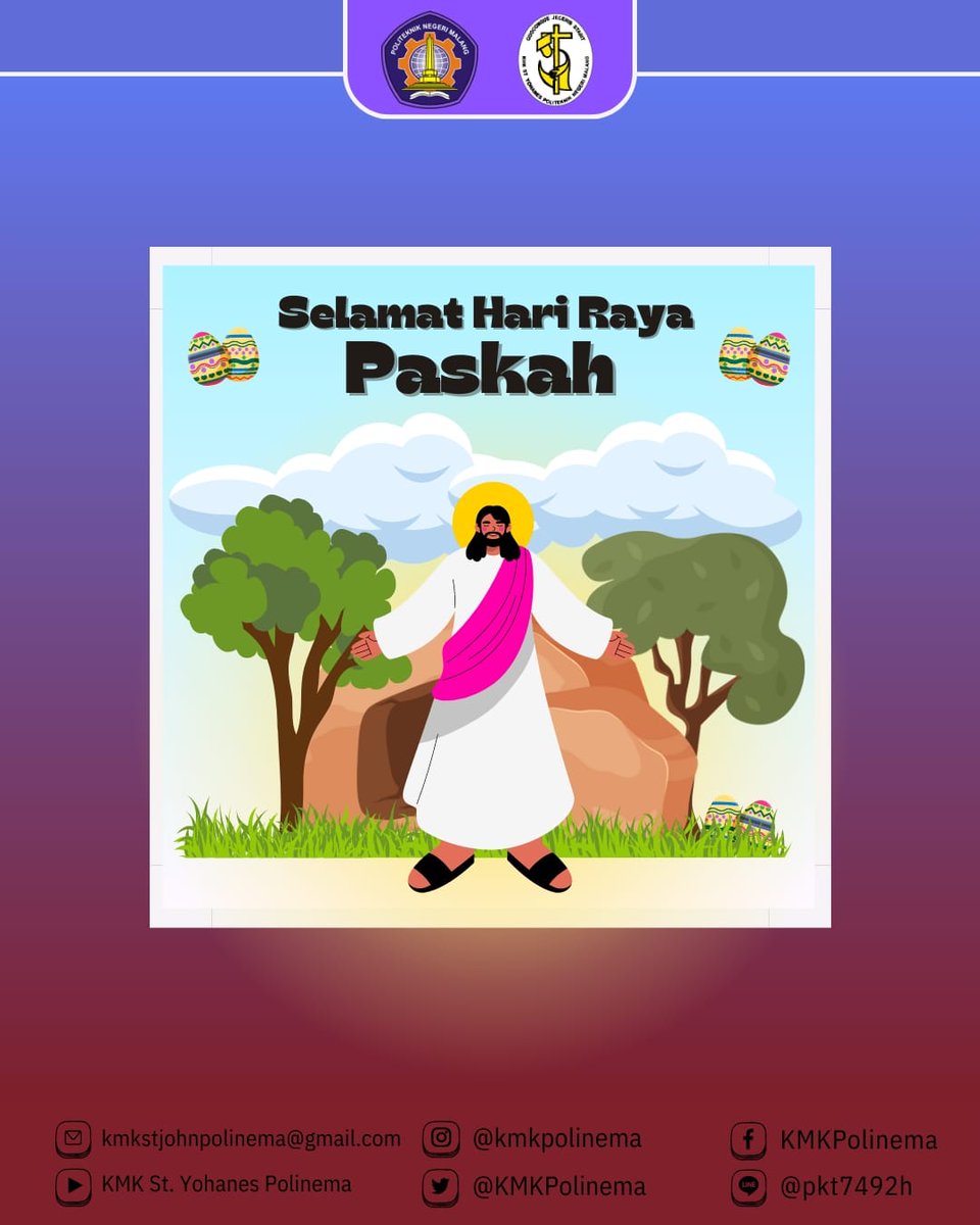 ✝️ [Selamat Hari Paskah] ✝️

Paskah merupakan hari peringatan dimana Yesus Kristus sang Juru Selamat menyelamatkan kita, anak-anakNya dari dosa besar. la merelakan hidup-Nya. Kebangkitan Kristus yang kita rayakan memberikan pengharapan bagi kita, sebab kita sebagai umat Kristen