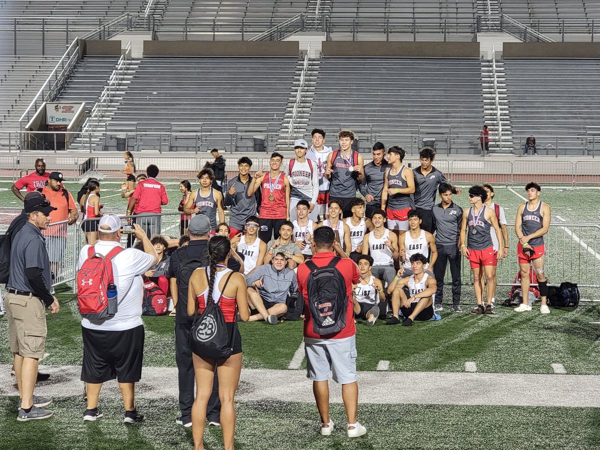 aypompa's tweet photo. Way to go Weslaco East 🖤🤍 Area Track Co-Champs 2023 https://t.co/8CKtl8KP3O