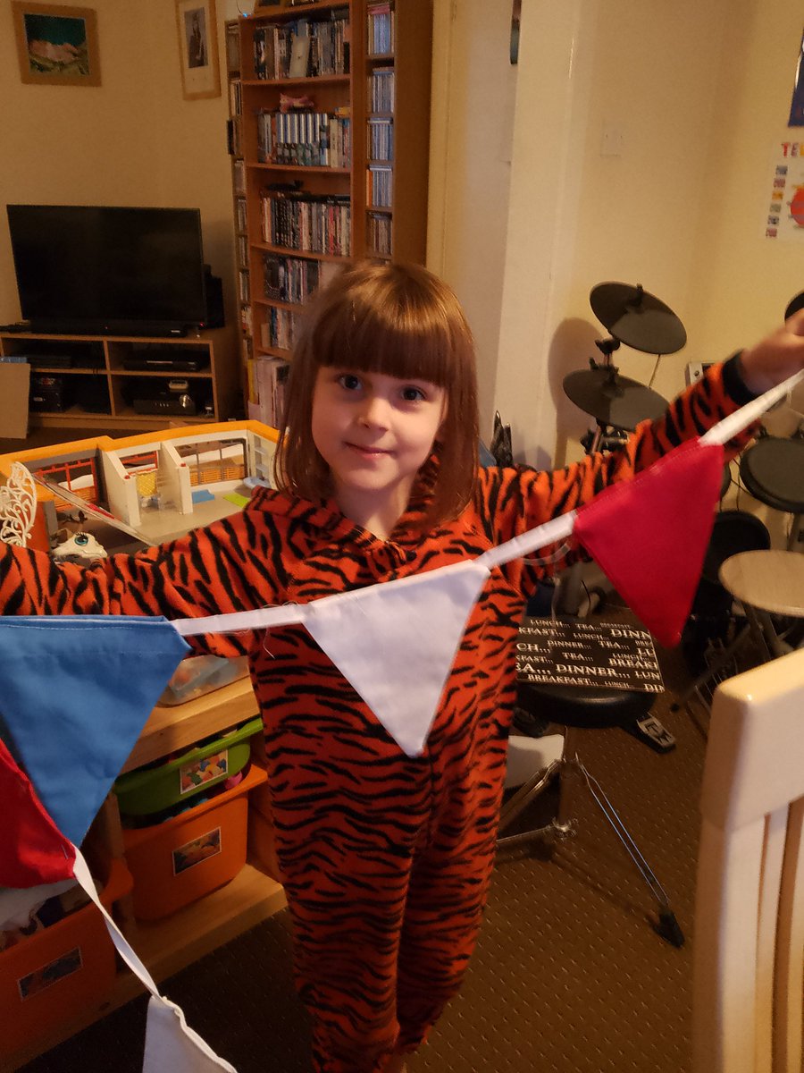 InkpinJenny's tweet photo. The girls have been busy making bunting for the new sensory garden, we're so excited to see it @HLC_Primary @MrsCaseyHLC @mrscouzens1 https://t.co/SDTMMOCDEl