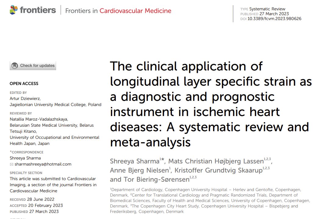 I dette <a href="/FrontCVMedicine/">Frontiers in Cardiovascular Medicine</a> review fandt S Sharma et al  at hos pts med stabil AP var epicardial longitudinal layer specific strain en god diagnostisk markør, mens hos pts med NSTEMI var endocardial layer specific strain den stærkeste diagnostiske markør

ncbi.nlm.nih.gov/pmc/articles/P…
