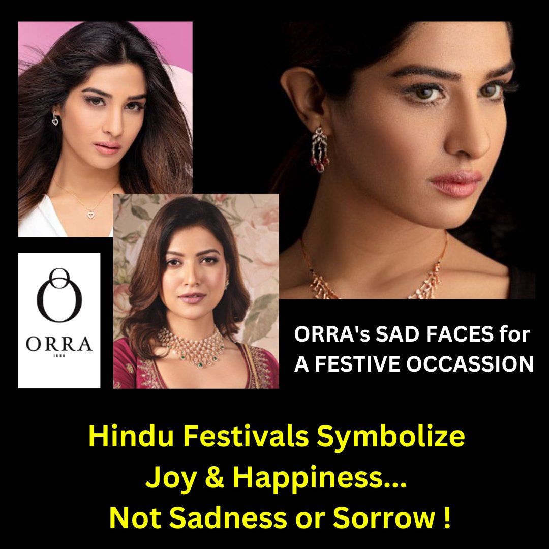 #Boycott_Orra_Jewellery
#NoBindiNoBusiness
<a href="/ssm2311/">Shubhangi Mulye</a>
<a href="/SRanesardesai/">Swati Ranesardesai</a>
They are using Hindu Festivals to sell their jewellery, but they are also disrespecting Hindu Dharma and culture by showing models without bindis.