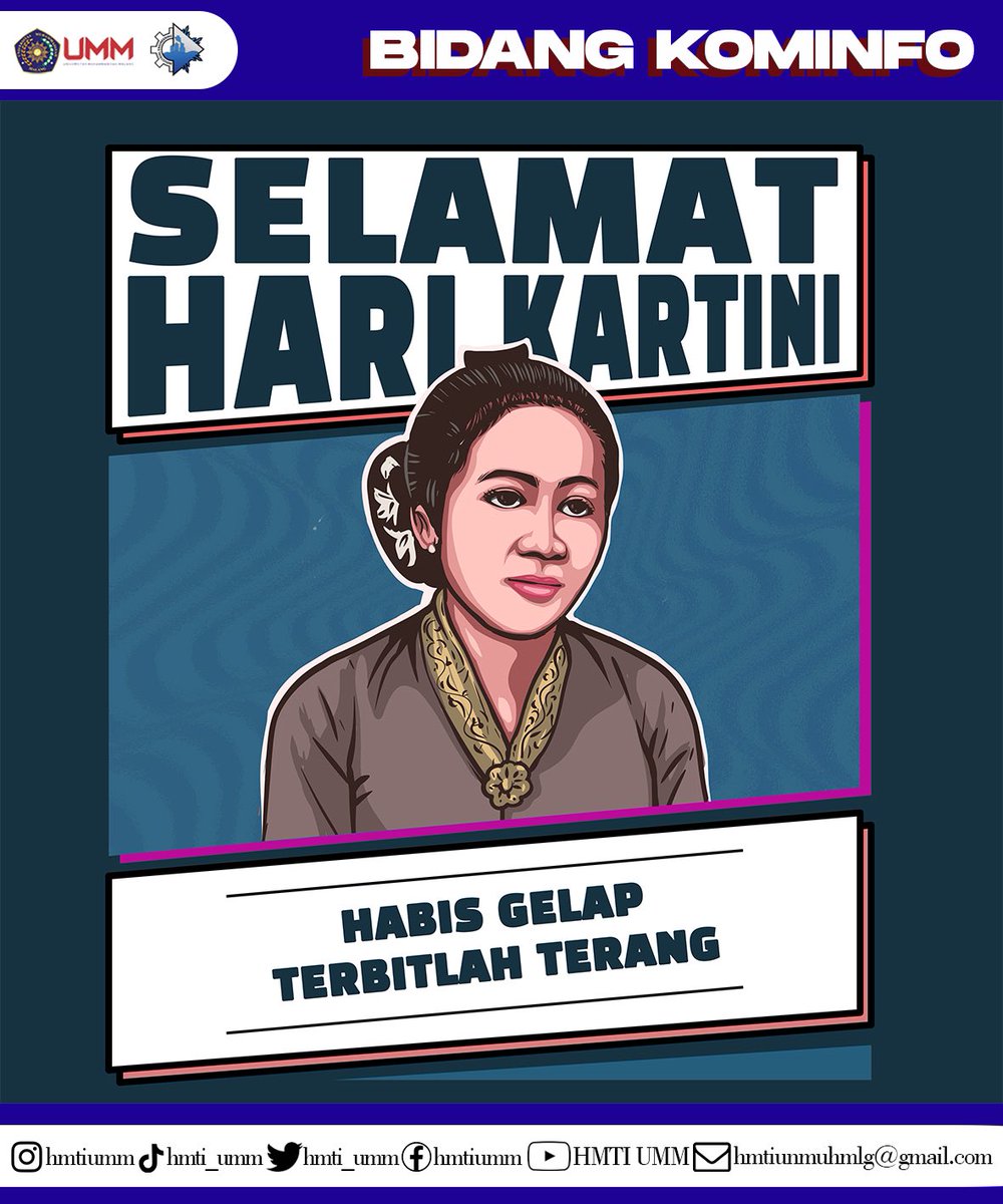 [HARI KARTINI]

"Habis Gelap Terbitlah Terang” — R.A. Kartini

Selamat Hari Kartini untuk seluruh perempuan Indonesia. Teruslah berkarya dan pantang menyerah. Kartini mungkin sudah tiada, namun semangat juangnya tidak boleh padam begitu saja.

#hmtiumm
#industrialengineering