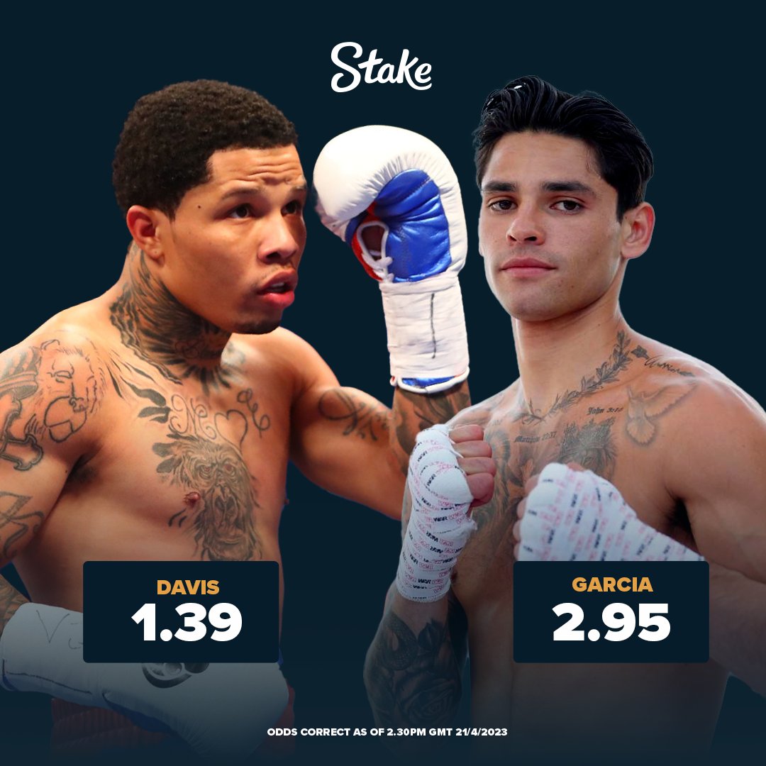 Stake's tweet photo. The most anticipated Boxing event of the year is almost here 🥊

Tell us who you think will win #DavisGarcia and we'll pick one correct answer to win $200 in Stake credit 💰

Entries must be in before the start of the fight ⏳ https://t.co/FhZKYqTeCB