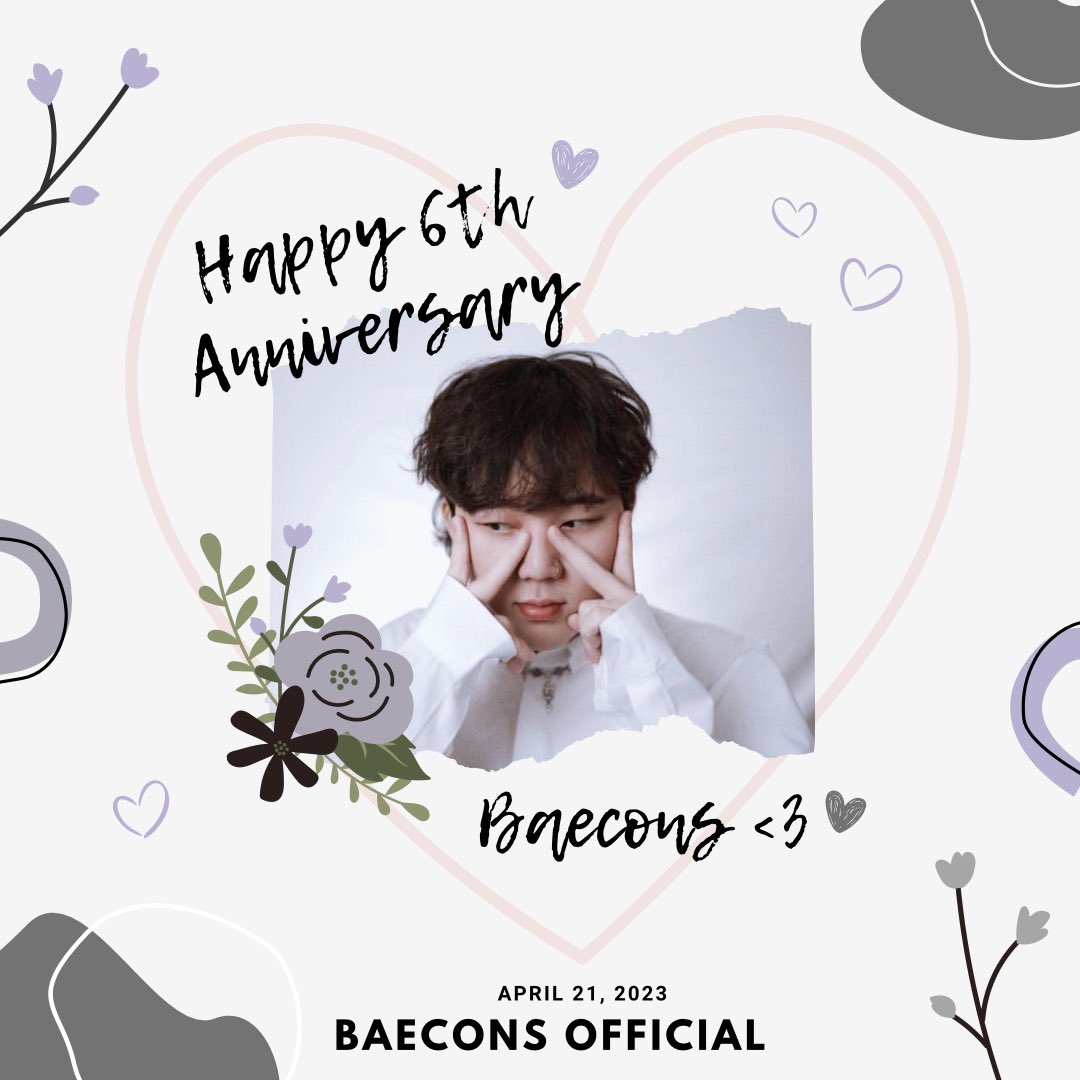 BaesMinYons's tweet photo. 04 | 21 | 23
HAPPY 6TH ANNIVERSARY BAECONS ! ๐ค
#JinHoBae #Baecons https://t.co/Q34ReBfrHI