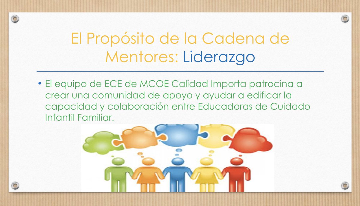 Together4NINOS's tweet photo. 🌳✨Cadena de Mentores de Cuidado Infantil Familiar (#FCC Mentor Network). The monthly mentor network focused on language, science, and mental health for the month of April. A community of practitioners sharing their best practices. #TogetherWeCan #JuntasPodemos #QualityMatter https://t.co/okDwsK9dlV