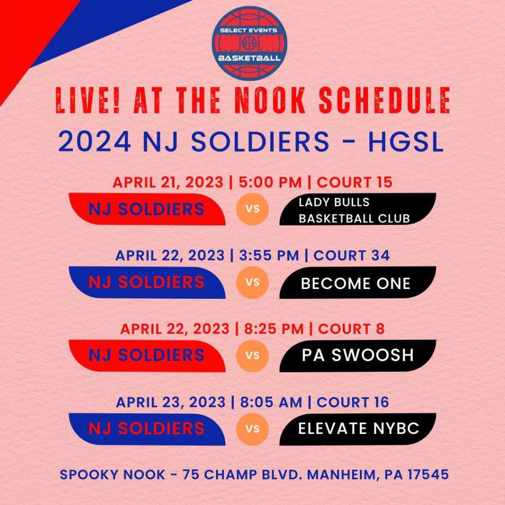 Here’s my schedule for LIVE! At the nook. Super excited to hit the court with my girls this weekend!