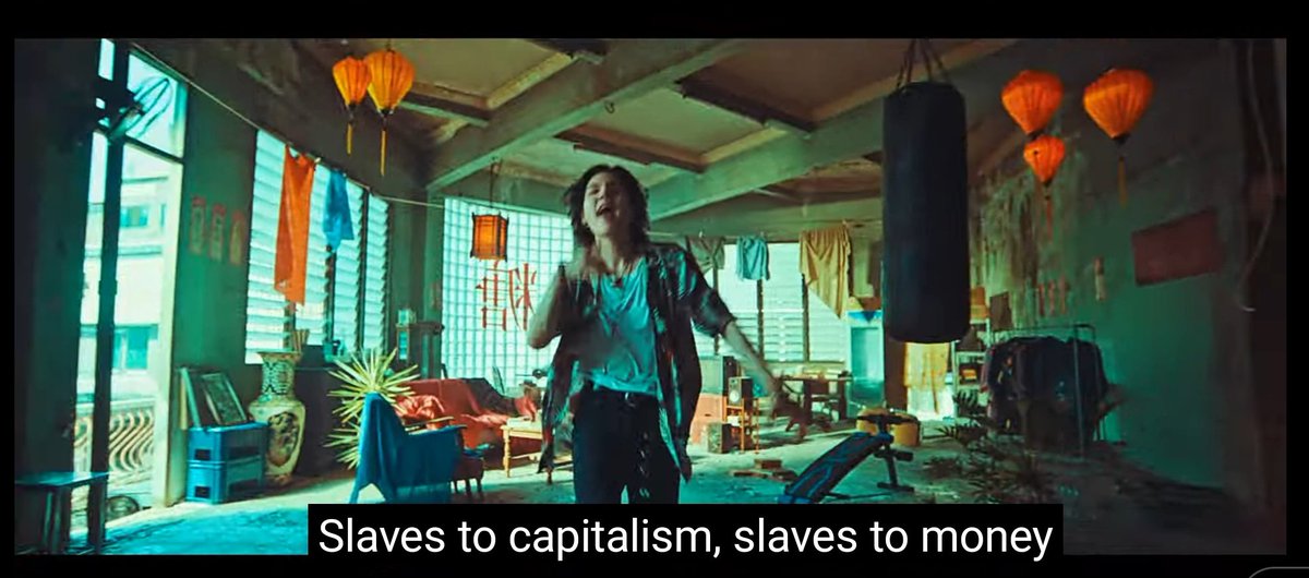 mygbebe's tweet photo. "Slaves to capitalism, slaves to money, slaves to hatred and prejudice, slaves to YouTube, slaves to flexin'. Selfishness and greed have gone off the rails... Everyone's been blinded by envy and jealousy, without realizing that they're putting shackles on each other." #Haegeum https://t.co/AkLRewLhp5