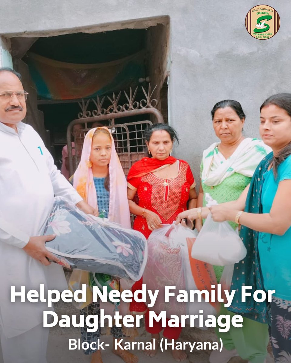 GreenSwelfares's tweet photo. Volunteers of #DeraSachaSauda are a shining example of selfless compassion and commitment to helping those in need. 
Their recent efforts to come together to help a struggling family ensure their daughter's wedding went off without any difficulty is a testament to their dedication.
#Blessings #Generosity