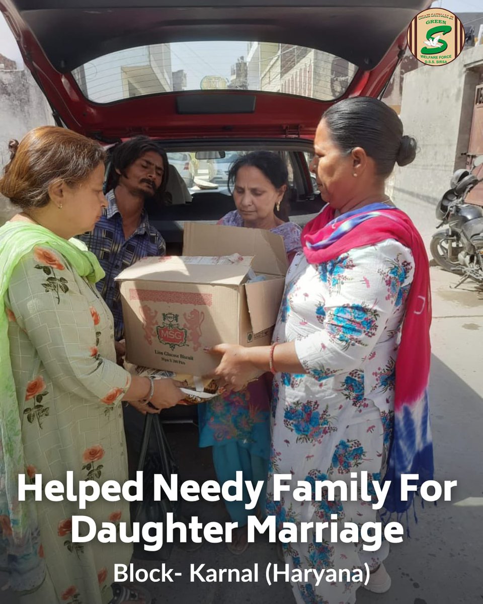 GreenSwelfares's tweet photo. Volunteers of #DeraSachaSauda are a shining example of selfless compassion and commitment to helping those in need. 
Their recent efforts to come together to help a struggling family ensure their daughter's wedding went off without any difficulty is a testament to their dedication.
#Blessings #Generosity