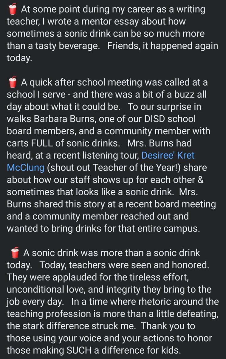 melrbates's tweet image. Please read the post below from one of our amazing team members. This is truly why we do this every day! Thank you @BarbaraKBurns and Daniel Koech for listening, caring, and pouring into our community! Your support is truly appreciated! @dentonisd is the place to be!