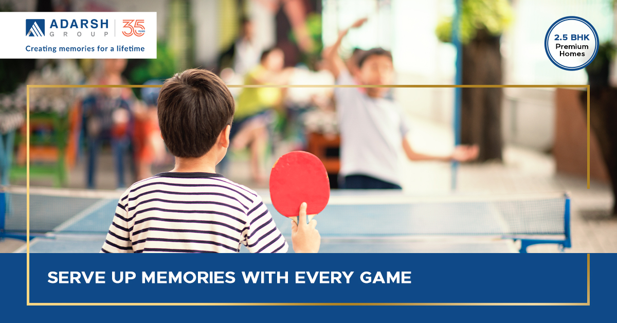 With ample space to set up your favorite indoor games, every round of Jenga, Scrabble, or even a game of cards will be accompanied by laughter, bonding, and endless fun.

#Adarshgroup #games #apartment #community #endlessfun #realestate