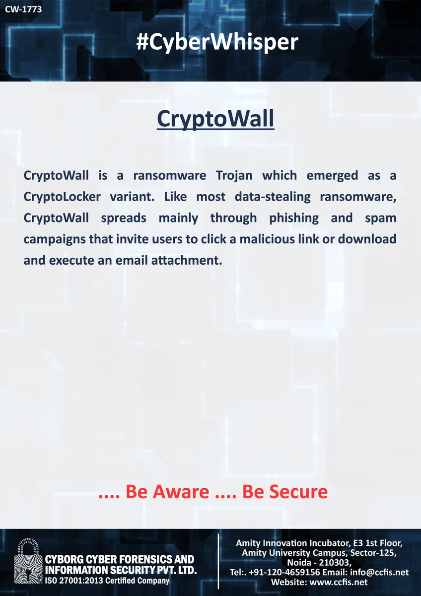 jssodhi's tweet photo. #CyberWhisper #CyberSecurity #CryptoWall https://t.co/fy3BGek4Nn