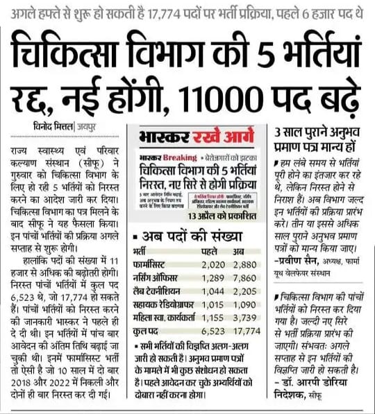 <a href="/ashokgehlot51/">Ashok Gehlot</a> जी कोविड 19 में काम करने वाले 27427 CHA युवा नर्सेज को रोजगार के लिए कुछ करे भविष्य सुरक्षित करें आप हमारे जननायक हो ज्यादा कुछ कह नहीं सकते रोजगार देकर #CHA_परिवार को खुशी दें <a href="/INCIndia/">Congress</a> मजबूत होगी #बचत_राहत_ओर_cha_को_नौकरी <a href="/dsrajpurohit291/">Doonger Singh</a> <a href="/BalotraNitesh/">Nitesh Shrimali Balotra</a> <a href="/RajCMO/">CMO Rajasthan</a>