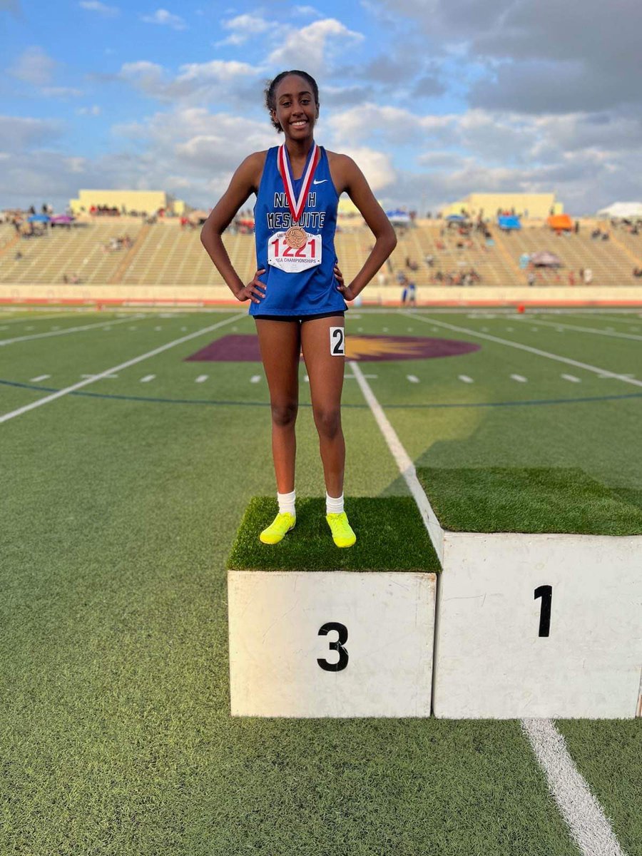 NorthMesquiteHS's tweet photo. Haven Crabb place 3rd in the 800m Run with a 2-second personal best time.

Talyn Leake placed 3rd in the triple jump and 3rd in the 300m hurdles. Leake also secured the Area Champion title in the 800m run. 

Congratulations Ladies!#NorthSidePride #MadetoExcel https://t.co/3ADDQnq715