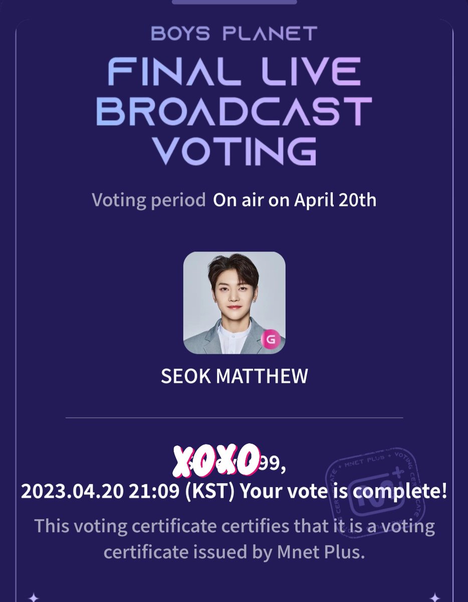 mattwoong77's tweet image. 20/4 live voting proofs #matthew1pick