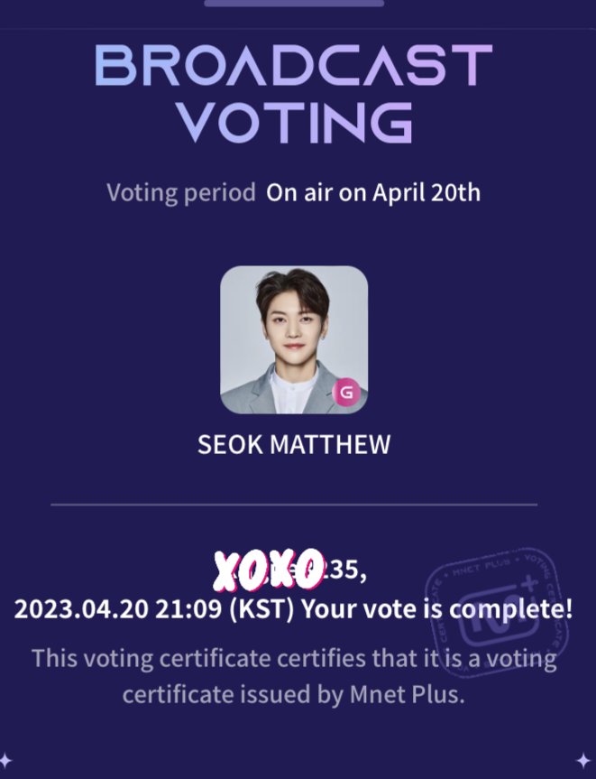 mattwoong77's tweet image. 20/4 live voting proofs #matthew1pick