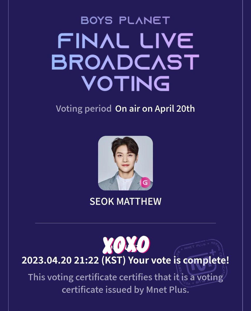mattwoong77's tweet image. 20/4 live voting proofs #matthew1pick