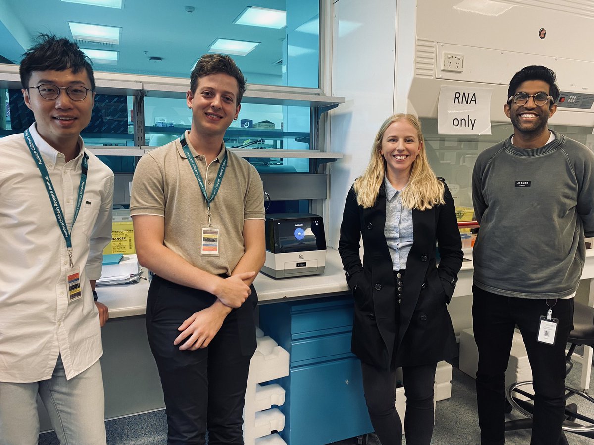 melanie_neeland's tweet photo. A great day today for our team with the installation of our very own @10xGenomics Chromium iX controller. Looking forward to ramping up all things #singlecell. @ShivanthanS @anson_tcw @LiamGubbels @SarathRanganath @MCRI_for_kids https://t.co/uHkun4o9hC