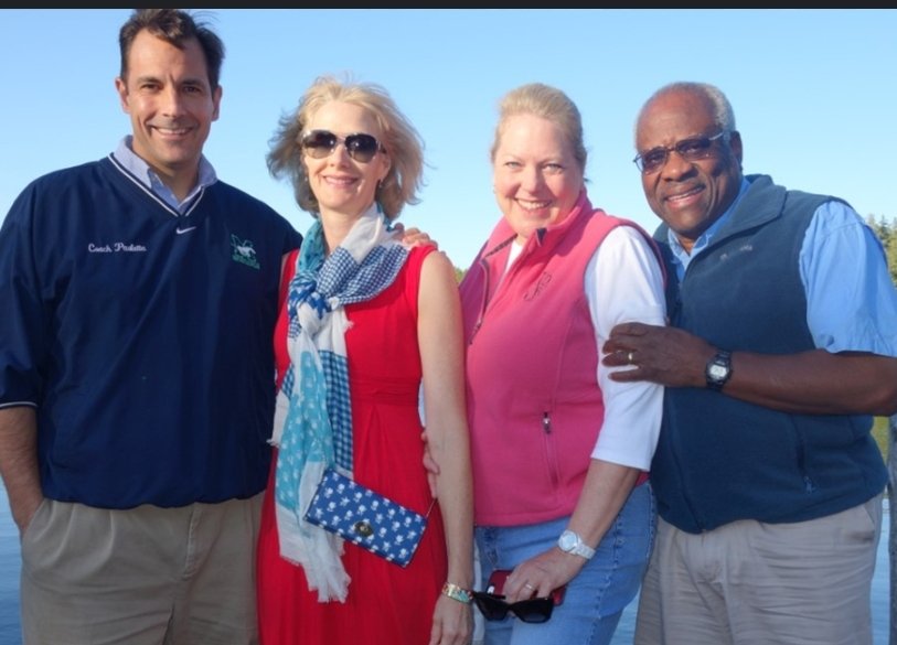 TaskGreat's tweet photo. Money folks. That's Clarence Thomas and rich folk who OWNS him and his mother's home. https://t.co/kYVSs26mx8