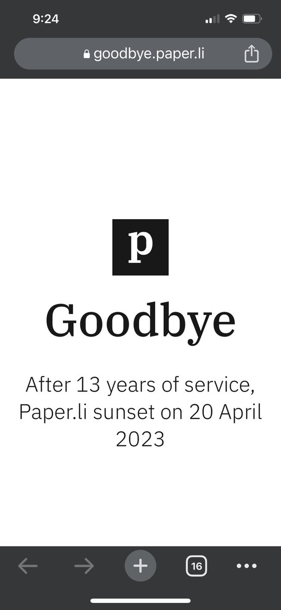 fritzboyle's tweet photo. I thank Paper for so many years of posting my tweets. Time to remove all those RSS feeds and links I've come to depend on. #paper.li #endofanera #twitter #ux https://t.co/Nto2dJPt3w