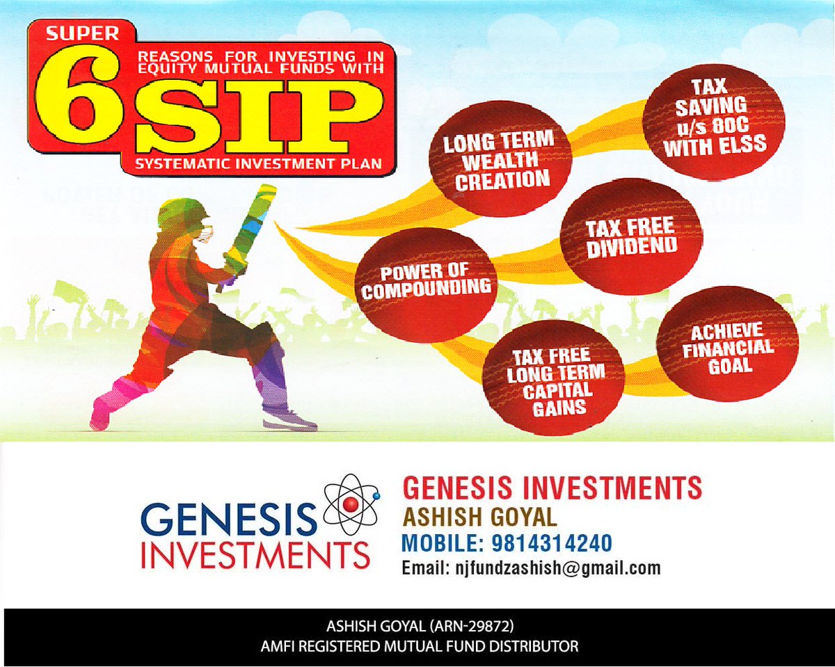 GENEINVEST's tweet photo. SIX REASONS FOR INVESTING IN EQUITY MUTUAL FUNDS WITH SIP!
#genesisinvestments
#Mutualfundsahihai
#Systematicinvestmentplan
#njmutualfunds
#sipsahihai
#TopUpSip
#startyoursip
#becomeacrorepati
#swp
To learn more follow us on:
TELEGRAM:
https://t.co/nWJ00yvBwP https://t.co/XRVkelqfZn