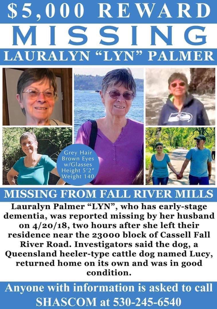 Lauraonthecase's tweet photo. #MissingPerson : Lauralyn “Lyn” Palmer is #Missing from #FallRiverMills - She has ‘early stage dementia.’ Details of her disappearance below. Anyone w/any information is urged to call authorities. ⬇️ #MissingAdult #California https://t.co/MruwRdc8ig