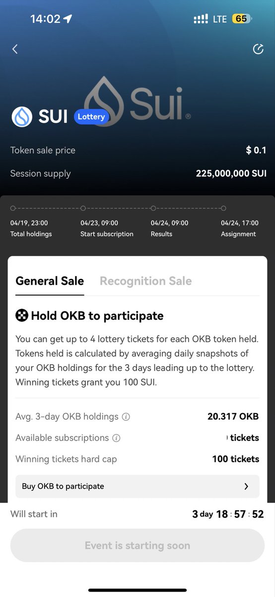 tranghaviet's tweet photo. SUI OKX Winning hark cap 100 tickets => 1 người có thể trúng tối đa 100 tickets https://t.co/vgZ500ulzG