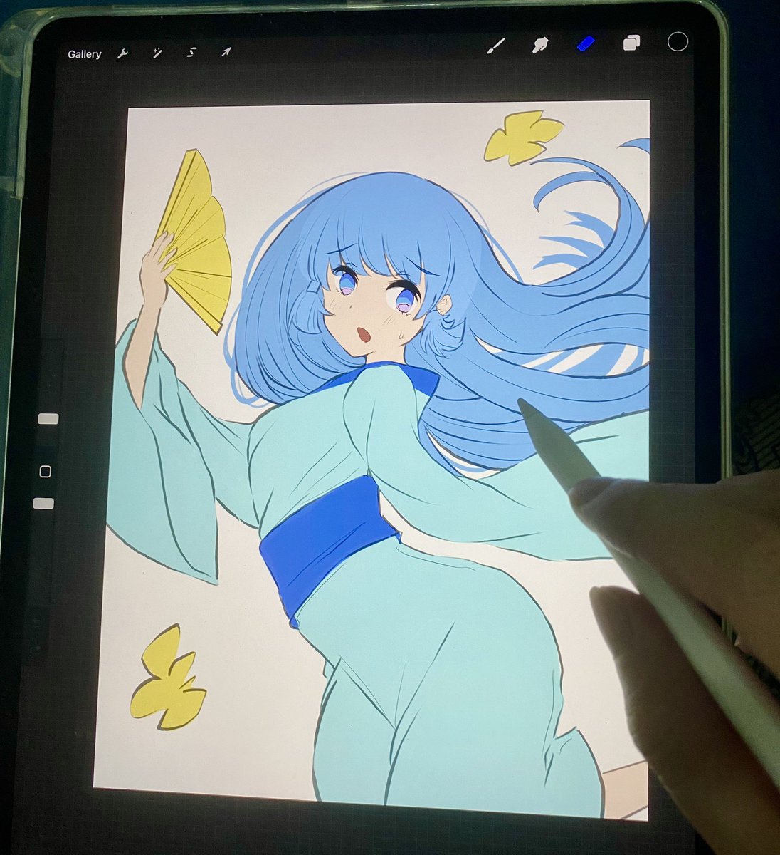 塗り仕上げ中
慌てて綾華　可愛いなぁ

#絵柄が好みっていう人にフォローされたい  #原神イラスト  #神里綾華