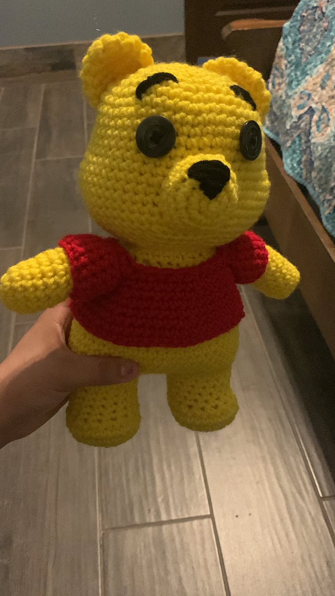 DeepThoughts_04's tweet photo. Made a crocheted Winnie the Pooh 🐻🍯💕 #winniethepooh #crochet https://t.co/bjzSPen3oM