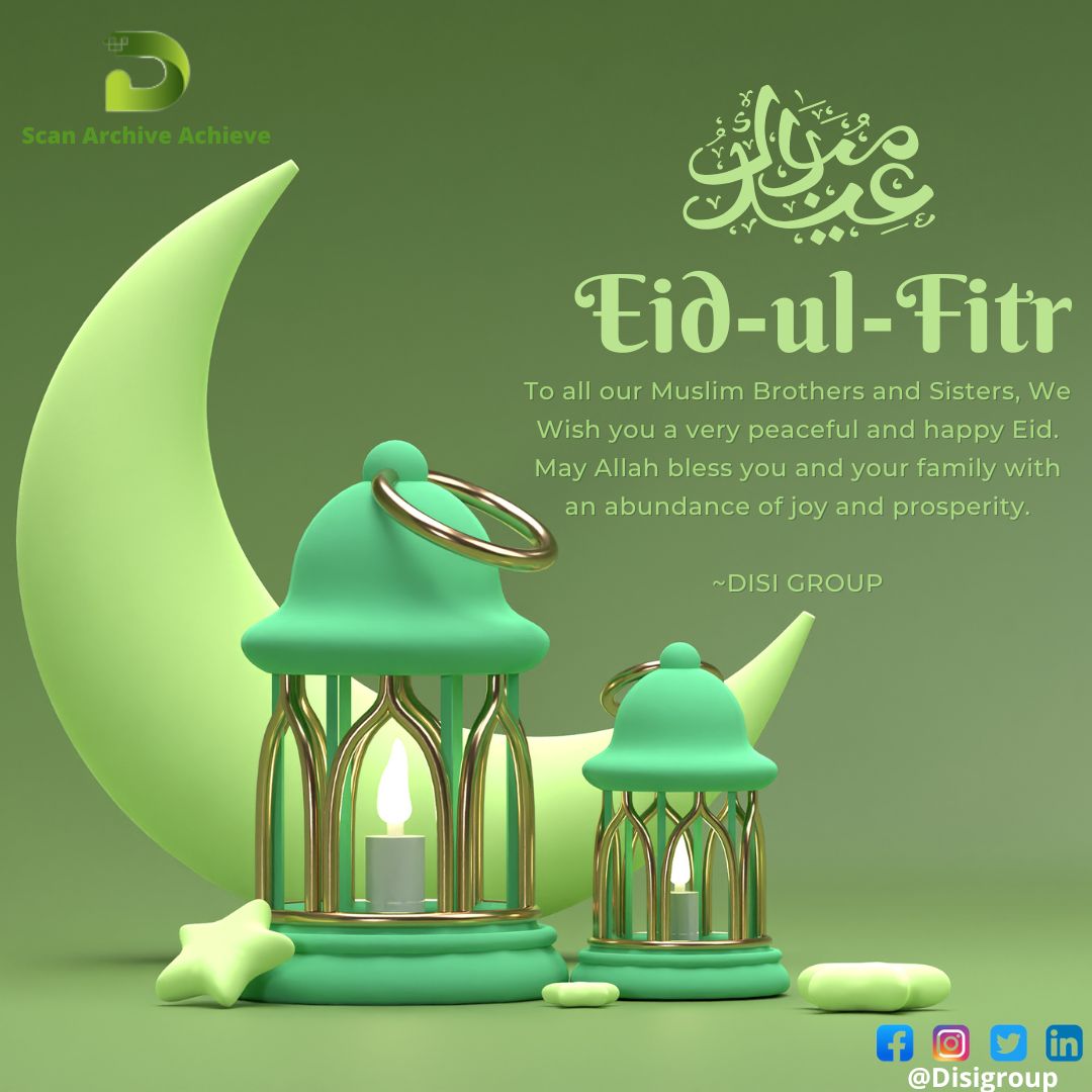 DisiGroup's tweet photo. A happy and warm Eid Mubarak!!! To all our Muslim Brothers and Sisters, May Allah grant you happiness and prosperity

#eidmubarak2023
#digitization 
#digitizing https://t.co/VLoS70bYSr