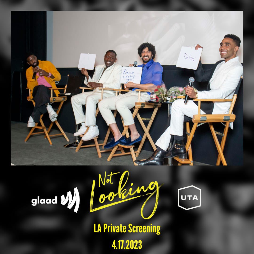 notlooking_ts's tweet photo. LA Private Screening in Partnership w/ @glaad &amp; @unitedtalent - 4.17.2023
#NotLooking #ShareBlackStories https://t.co/hqGW0mHtvd