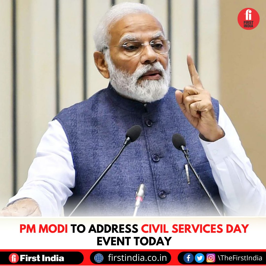 thefirstindia's tweet photo. Prime Minister Narendra Modi will be the chief guest at the Valedictory Session and the award ceremony of the 16th 'Civil Services Day' on Friday. 

#PMModi #CivilServices #speech #addressingthenation #democracy #bureaucracy 
@narendramodi https://t.co/q3ZVEswz3h