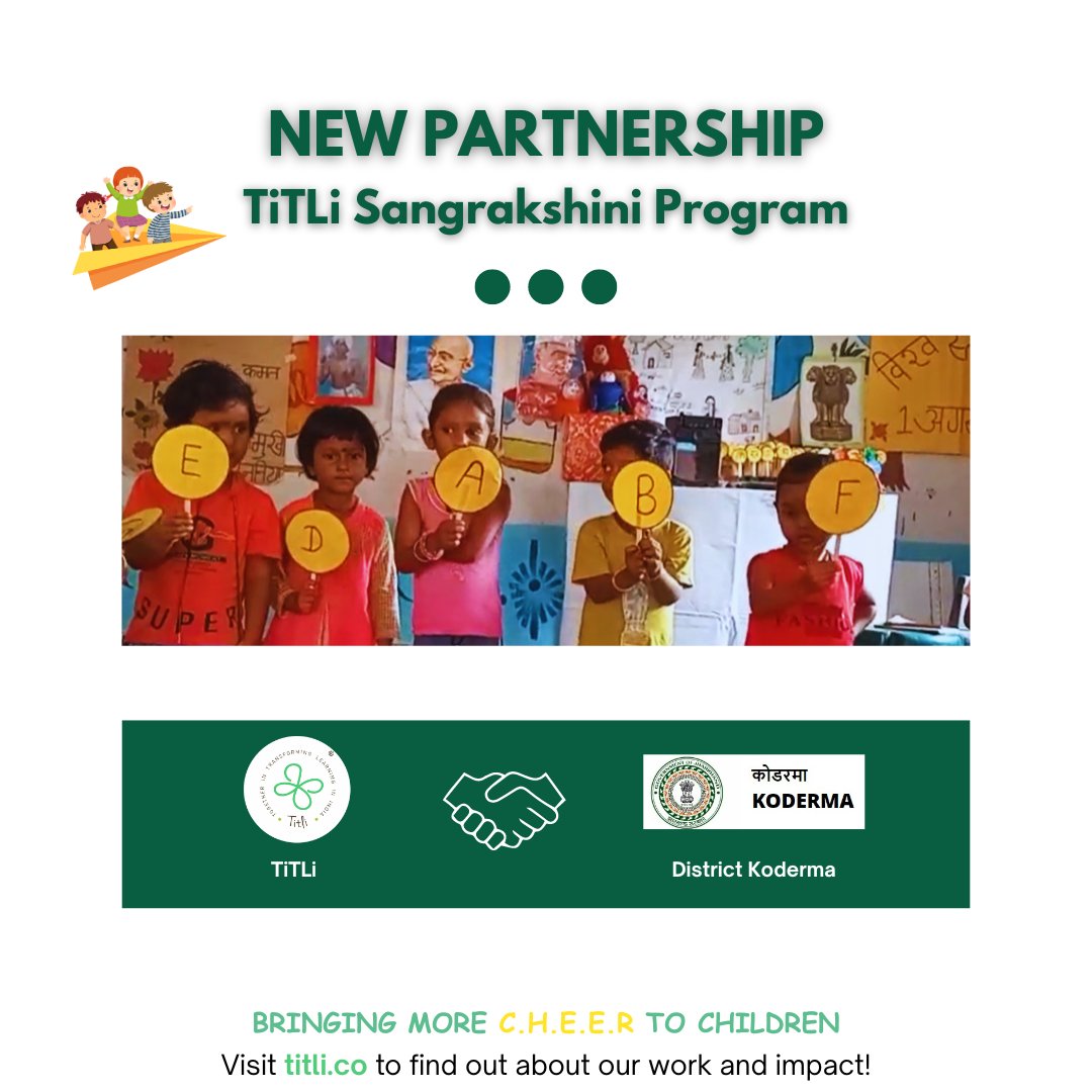 wearetitli's tweet photo. TiTLi collaborates with Koderma District to train 750 Anganwadis in Early Childhood Care &amp; Education for 21,000 children. Anganwadi Workers will become Trainers and evaluators. Thankful to the District Administration for the opportunity.
@dckoderma

 #TiTLi #Koderma #Anganwadi https://t.co/wSynecJ6rb