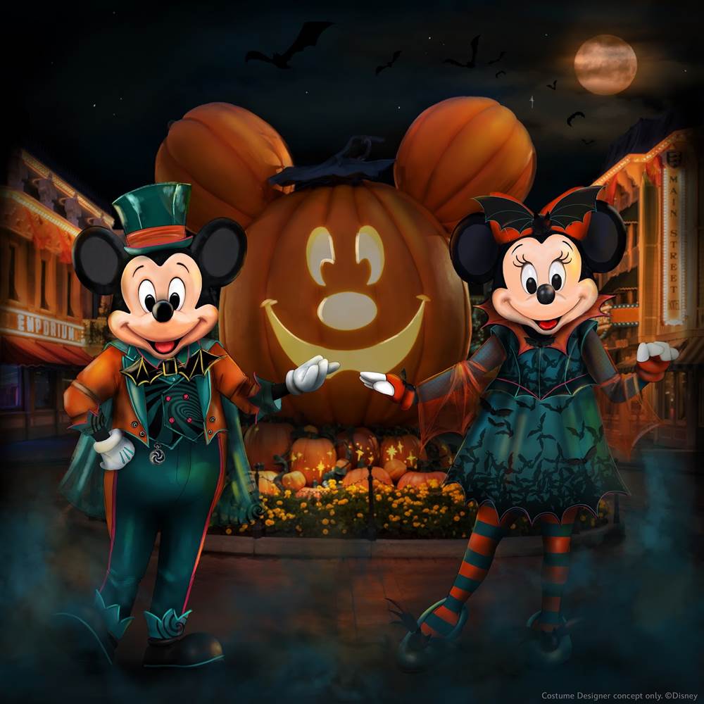 CyDisney's tweet image. Voici les nouvelles tenues de Minnie et Mickey pour la saison d'halloween 
#DLP #MickeyMouse #MINNIE #Halloween