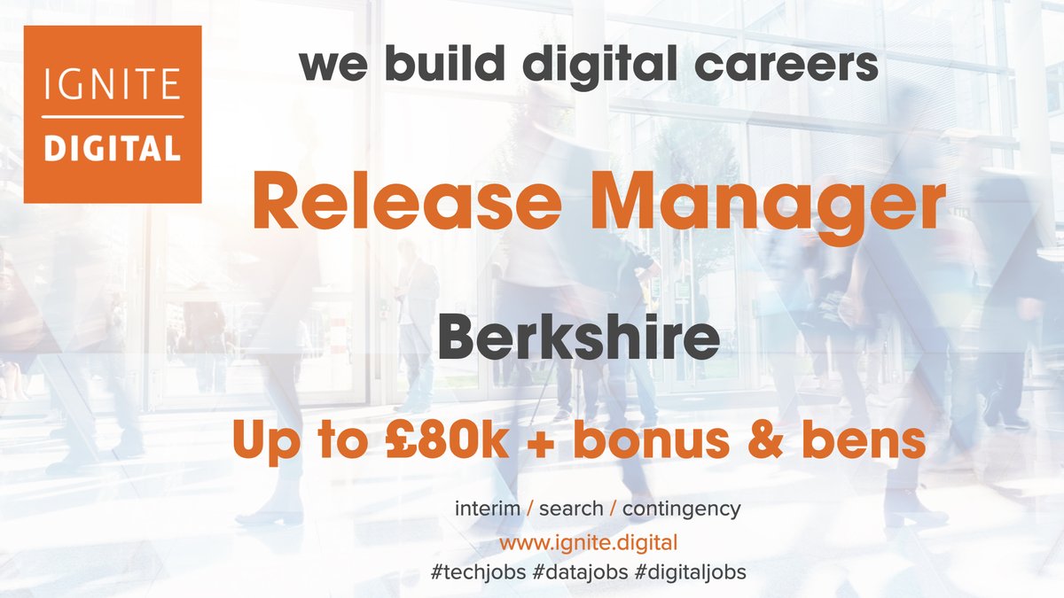 IgniteDigitalHQ's tweet image. We have an exciting opportunity for a #ReleaseManager to join a rapidly growing team within an insurance sector disruptor.
ow.ly/aNkQ50MuRpI
#techjobs #devops #cloud #azurecloud #cloudtechnology #techcareers #digital #digitaljobs #techrecruitment #digitalrecruitment