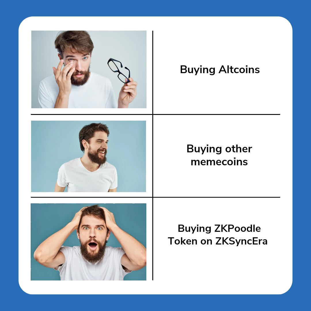 🚀🌕🐕 Hilarious! This is how you feel when you buy other coins vs. when you buy $ZKPoodle! Join our community now and get ready for the launch on ZKSyncEra!

 #ZKPoodle #ToTheMoon 🚀🌕🐩