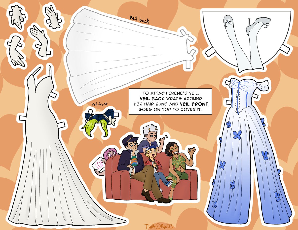 TidalWaveKitty's tweet photo. Hey this is my paper doll design for @TWW_Zine ! I was so honored to be part of this project and to splurge and draw Irene in so many cute dresses. If you happen to make one, please send pics!! https://t.co/xcPj0sGQZS