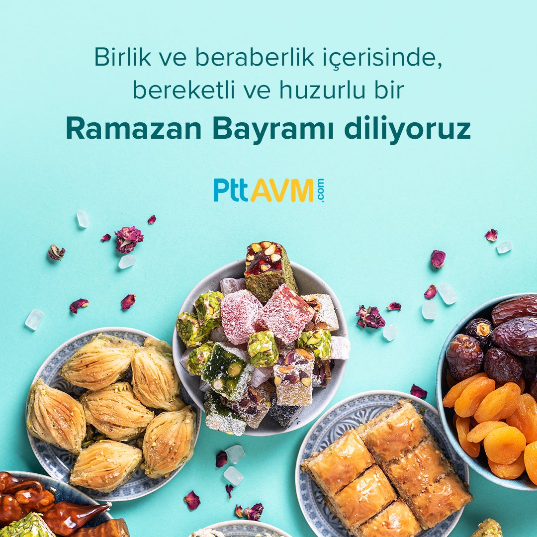 Sevdiklerinizle birlikte geçireceğiniz güzel bir bayram dileriz. Ramazan Bayramı'nız kutlu olsun. #RamazanBayramı #pttavm #bayram #şekerbayramı