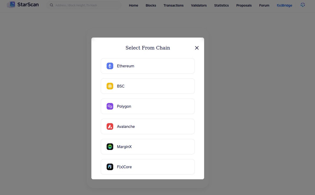 TweetLabsAI's tweet photo. Bugs fixed, #fxBridge web dapp is online on https://t.co/zPcwmrjNdy

#Avalanche #BSC #Polygon #MarginX #Ethereum #fxcore #fx

Starscan, one of the cleanest explorer. https://t.co/slsuTEuPJK