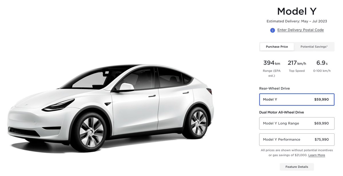 Tommyf902's tweet photo. When the RWD Model Y was released back in 2021 in Canada. I was really disappointed that I didnโt ordered one before they discontinued. Now that I own a Model Y LR. I cannot go back to RWD only. But at this price today. I think is a great buy. #Tesla #ModelYRWD https://t.co/vscWfO1pTI