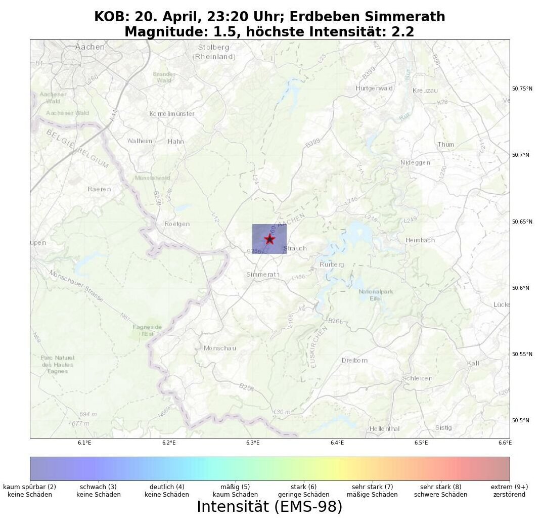 ErdbebenDE's tweet photo. Erneut kleines #Erdbeben (M1.5) in der Städteregion #Aachen. Diesmal lag das Epizentrum in #Simmerath. Wegen der geringen Tiefe könnte es schwach verspürt worden sein https://t.co/ftV3q3V8JD https://t.co/JaUwoXRwFl