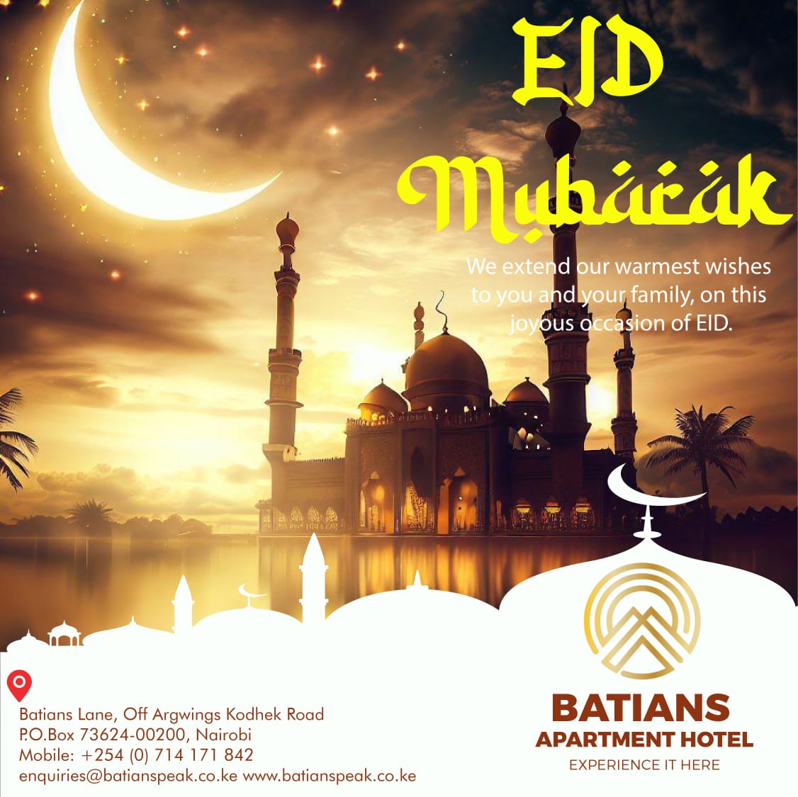 BatiansPeak's tweet photo. May this Eid brings fun, happiness and God’s endless blessings. Eid Mubarak to you and your family!

.
.

#eid #eidmubarak #ramadan #love #eidcollection #islam #muslim #fashion #eiduladha #pakistan #eidoutfit #eidaladha #allah #instagram #eidgifts #instagood https://t.co/YWn4dK1l9m