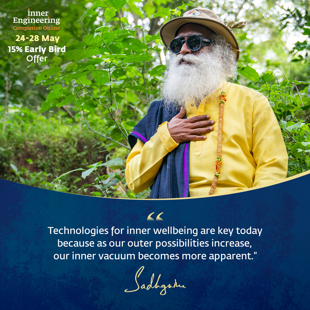 ishafoundation's tweet photo. #InnerEngineering, rooted in the ancient science of #Yoga, offers tools to establish peace, joy, and health as your natural state of being. 
Know more: https://t.co/rUcVGelvNU
#InnerEngineeringwithSadhguru https://t.co/hxnuGP8VG5