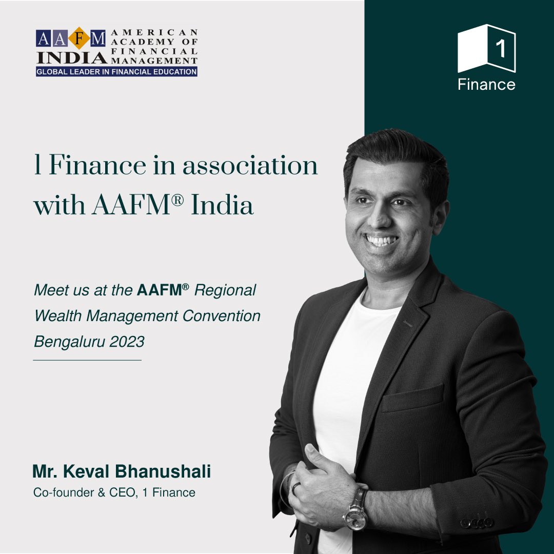 1FinanceHQ's tweet photo. 1 Finance in association with AAFM® India will be speaking at the AAFM® Regional Wealth Management Convention Bengaluru 2023 on April 22nd, 2023. Our Co-founder & CEO, Keval Bhanushali will be speaking at the event on “Qualified Financial Advisors - The Future of India”. 

We are inviting advisors from across India to partner with us as a Qualified Financial Advisor (QFA) in reimagining personal finance advisory in India.

@kevalb26 @anoojrmehta @AafmIndia
