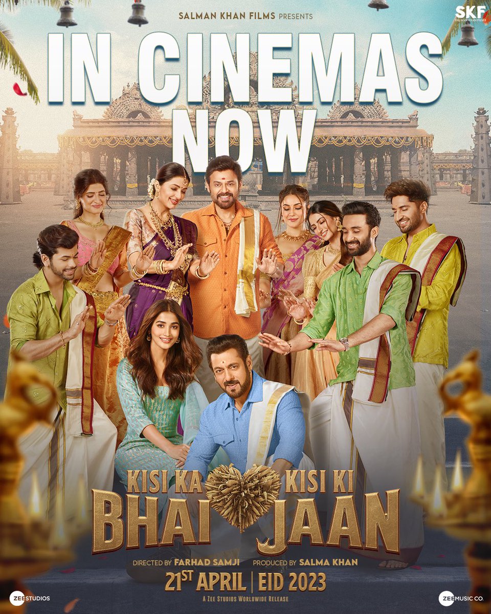 Salman Khan as Bhaijaan is ready to reign the box office with his KBKJ family! Watch #KisiKaBhaiKisiKiJaan In Cinemas Now. @BeingSalmanKhan @hegdepooja @VenkyMama @farhad_samji @IamJagguBhai @bhumikachawlat @boxervijender #AbhimanyuSingh @TheRaghav_Juyal @jassiegill