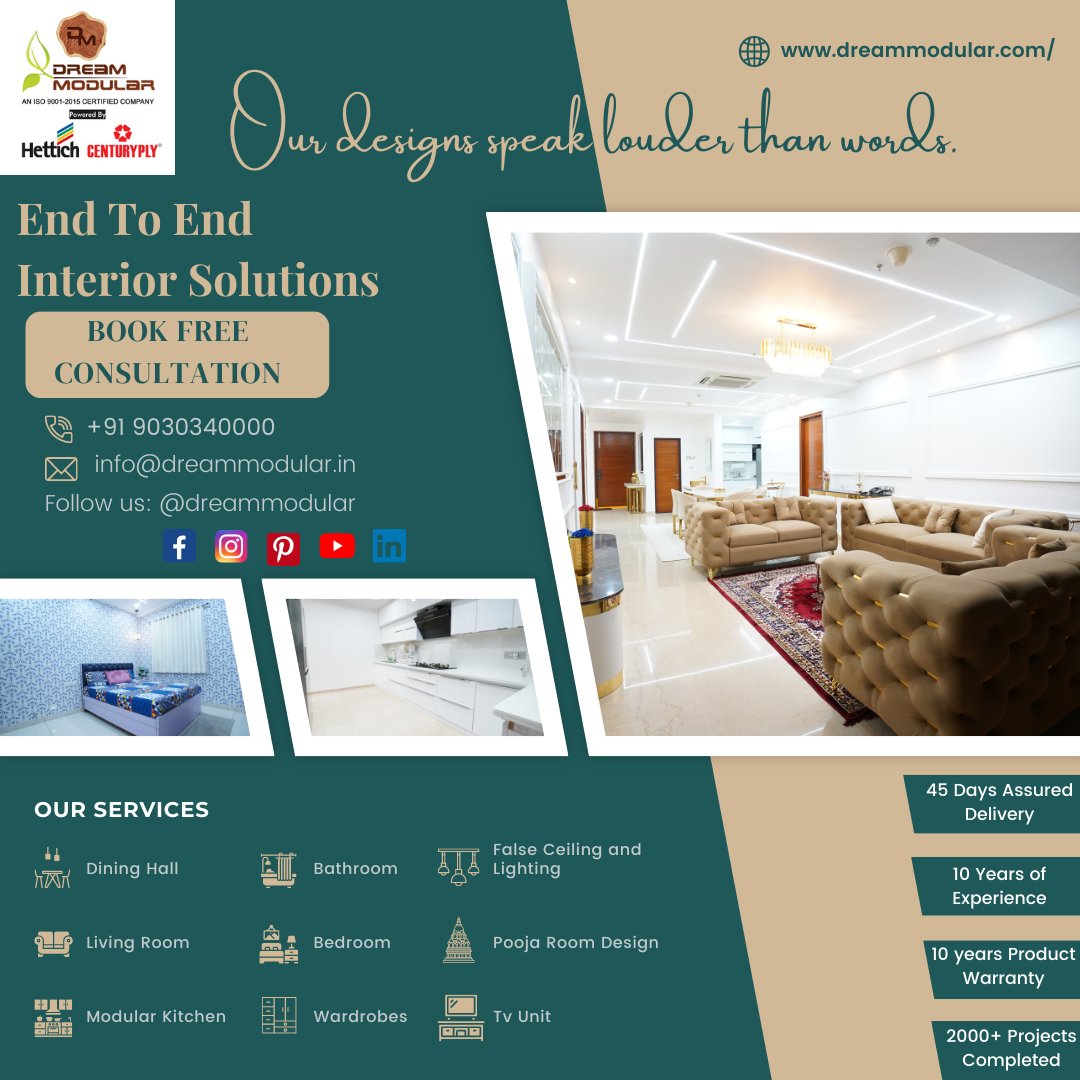 dreammodular's tweet photo. Our designs speak louder than words - Dream Modular.
#interiordesign #design #interiors #homedecor #architecture #homedecorlovers #wallcolours #hyderabadfurniture #interiordesigner #hyderabadinteriors #homedecoration #homedesign #2bhkinterior #3bhkinterior #interiordecor https://t.co/1OeCbEiSCK