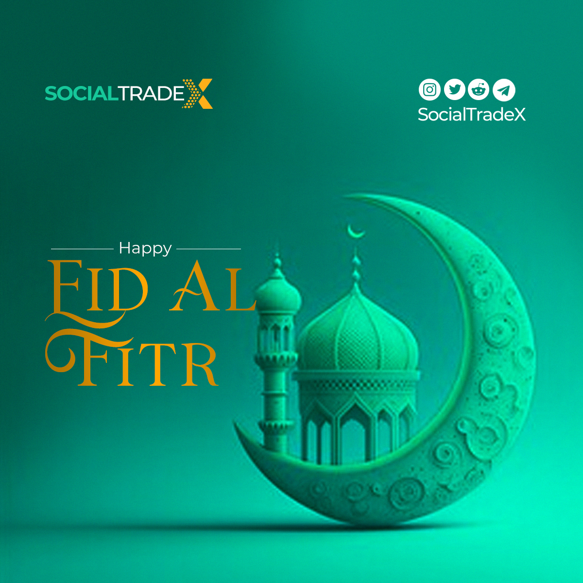 Eid Mubarak to all our brothers and sisters.
SocialTradeX family wishes you a joyous Eid Al Fitr 💞

#PepeCoin #BabyPepe #Eid2023 #Copytrading