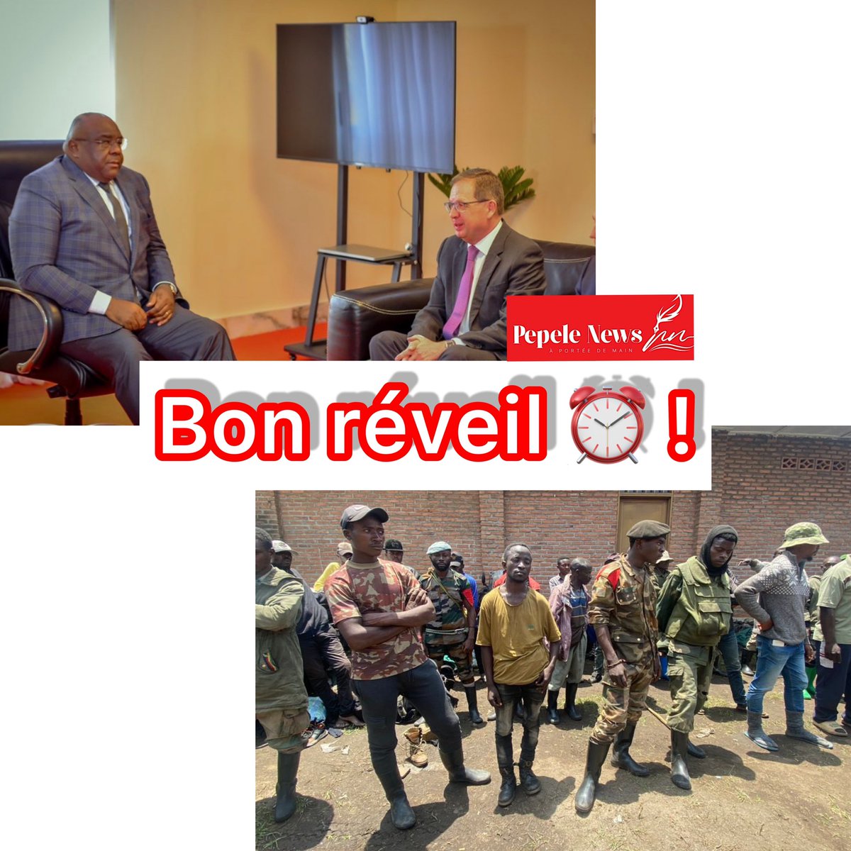 ⚡🇨🇩⏰Bon réveil à tous et bienvenue sur #PEPELE_NEWS/ À LA UNE de ce matin en #RDC- (1). #DéfenseNationale: 'La #Russie est prête à appuyer la RDC dans la lutte contre les terroristes du M23' tel était le message de l'ambassadeur russe en RDC au ministre congolais de La Défense.