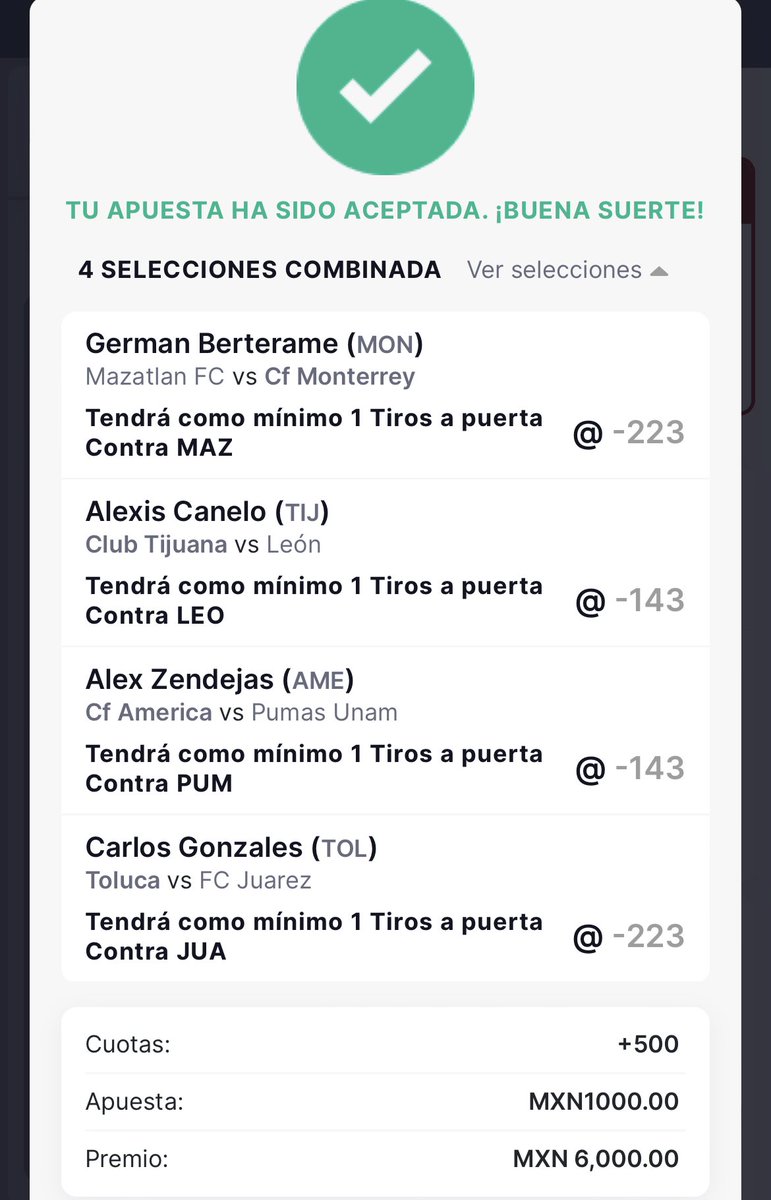 CardinalTeamTct's tweet photo. ¿Como la ven? #Freerlay +500 🔥
Dime cual si o cual no?
Nada de con resultado en mano alv eso cualquiera ✍️
#GamblingTwitter ♥️
#apuestasdeportivas #LigaBBVAMX https://t.co/ifL8LlM84d