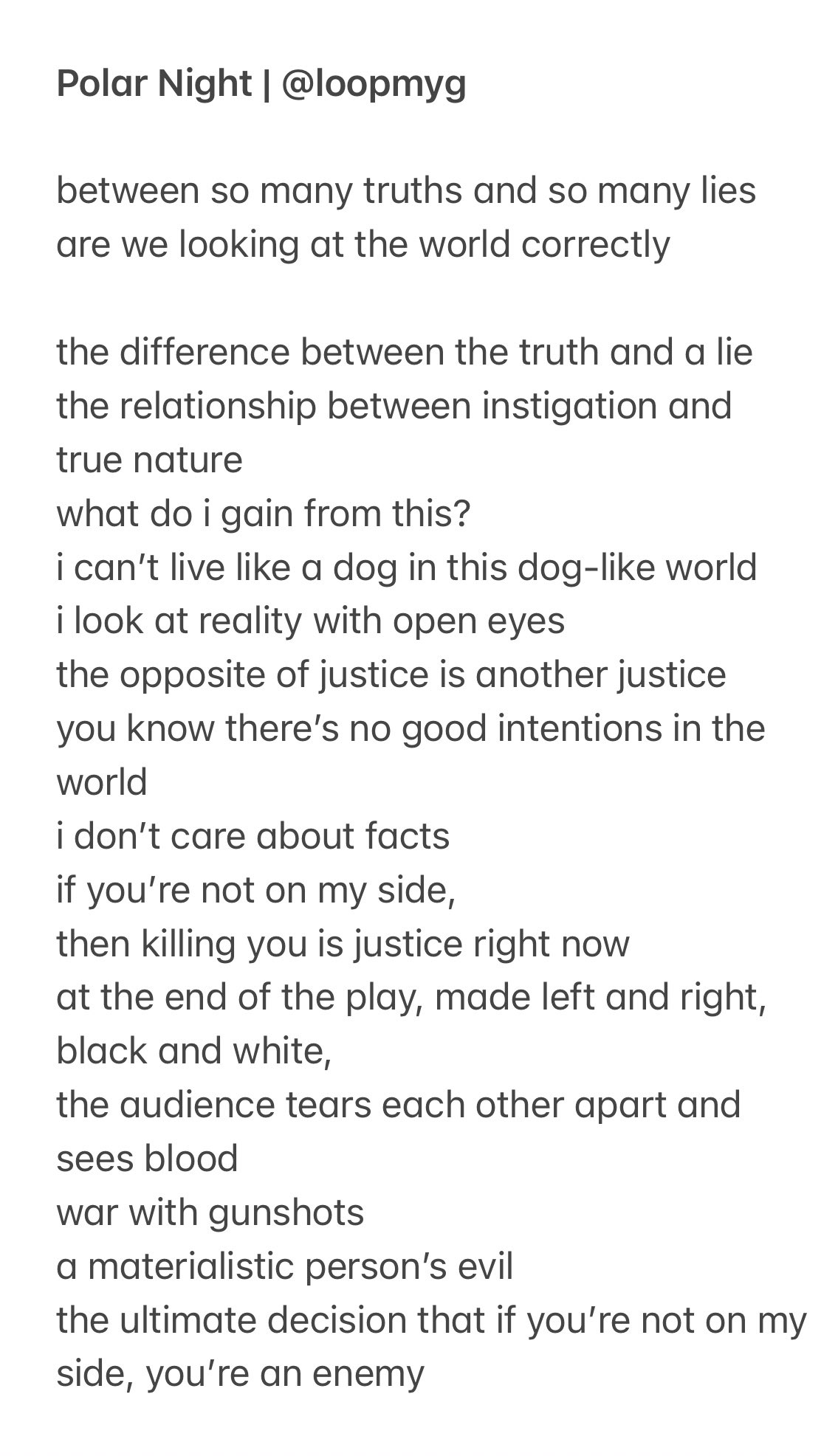 yoongi loops on X: Polar Night - English Translation  t.covjTIfQIyMR  X